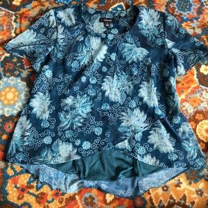 Short sleeve two layer blouse